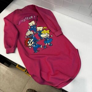 Pink Vinatge Girls Rugrats Graphic Nightgown